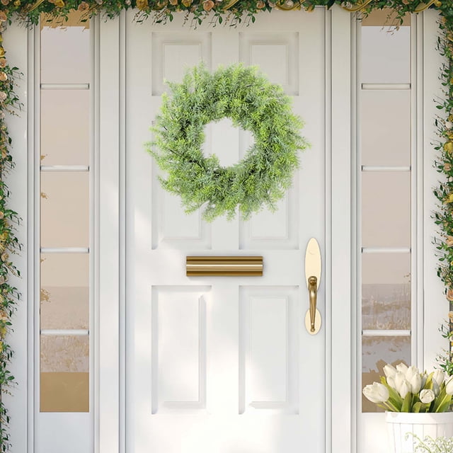 Coronas Verdes para Puerta de Entrada, Coronas para Puerta de Entrada, Exteriores, para Todas Las Estaciones, Corona de Abeto Artificial, Puerta de Entrada para Colgar En La Pared, Boda, Ventana, Por