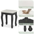 thumbnail image 5 of Vanity Desk with Mirror and Lights, Modern Vanity Makeup Table and Cushioned Stool Set with 4 Drawers, 3 Color Lighting Modes with Adjustable Brightness, Dressing Table Set for Bedroom (Black), 5 of 10