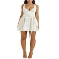 thumbnail image 1 of Robe d'Été Décontractée pour Femmes, Ligne A, Couleur Unie, Col en V, Mini Robe, 1 of 9