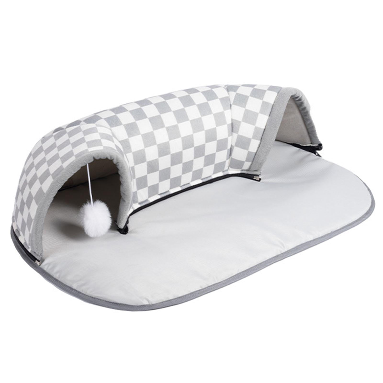 Bvdfgk 2 in 1 Cat Bed Play Tunnel Interactive Toy, and Playing Ball Toys, Foldable Soft S