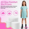 thumbnail image 5 of MISS POPULAR Girls 3 Pack Short Sleeve Skater Dress Soft Cotton Cute Designs Spring Summer | Sizes 4-16, 5 of 7