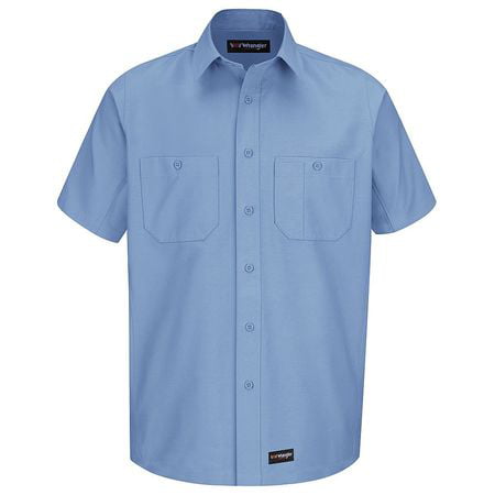 Wrangler - Short Sleeve Shirt,LightBlue,Poly/Cotton - Walmart.com ...