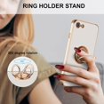 thumbnail image 6 of Electroplated Magnetic Ring Holder Case, 360 Degree with Rotation Metal Finger Ring Holder Magnet Car Holder Silicone Cover for iPhone SE(5G) 2022 iPhone 7 iPhone 8 iPhone SE 2020 - White, 6 of 15