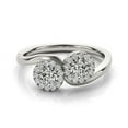 thumbnail image 3 of 14k White Gold Halo Set Round Two Stone Diamond Ring (3/8 cttw) Size 8, 3 of 4