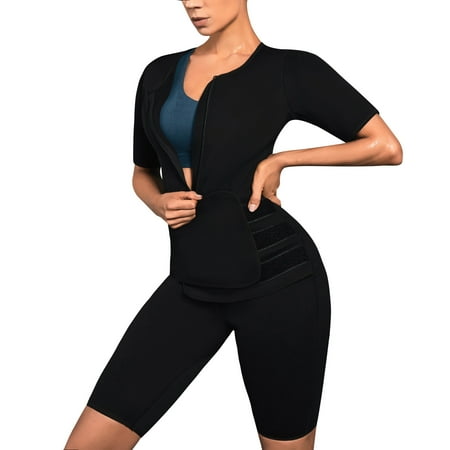 

Gotoly Full Body Sweat Waist Trainer Neoprene Body Shaper Waist Trimmer Shapewear Sauna Suits Bodysuits For Women (Black X-Large)