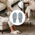 thumbnail image 6 of Xoenoiee Blue Cherry Blossom Print Cotton House Indoor Slippers for Guests Washable Home Open Toe Slippers Footwear Slip-on for Women Men, 9-10 Women/8-9 Men, 6 of 7