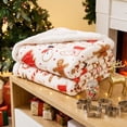thumbnail image 4 of AMARHH Reversible Christmas Plush Throw Blanket, Soft Sherpa Fleece Holiday Print Fleece Blanket, Cozy Couch Bedroom Winter Holiday Decor, 4 of 6