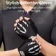 thumbnail image 3 of Guantes Reflectantes De Medio Dedo Para Ciclismo Nocturno West Biking, Transpirables Y Con Amortiguacin, Negros, Para Ciclismo, Senderismo, Paquete De 1, Ukhbmc, 3 of 9