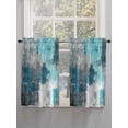 thumbnail image 3 of Teal Grey Kitchen Curtains 54 Inches length, Abstract Art Oil Painting Modern Geometric Window Treatment Curtain Drapes, Thermal Insulated Drapes for Basement Hotel RV, 42"x54", 2 Panels, 3 of 7