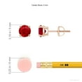 thumbnail image 2 of ANGARA Natural Basket-Set Round 1.2 ct Ruby Studs in 14K Rose Gold for Women (Size-5mm) | July Birthstone, Birthday, Anniversary, Jewelry Gift for Women | Natural Ruby Earrings, 2 of 7