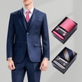 thumbnail image 3 of Yirtree 4Pcs/Set Plaid Tie Men's Silk Tie and Pocket Square Cufflinks Tie Clip Set Wedding Business Texture Luxury Exquisite Gift Box, 3 of 8