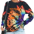 thumbnail image 2 of Camiseta suelta estampada a la moda para mujer, blusa de manga larga, cuello redondo, camisetas informales Pompotops FGAJ10151, 2 of 5
