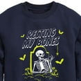 thumbnail image 3 of Instant Message - Skeleton Resting My Bones At the Tomb - Toddler & Youth Crewneck Fleece Sweatshirt, 3 of 6