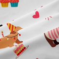 thumbnail image 5 of Homewish Cute Dachshund Blackout Curtains Set of 2 (52x84 Each),Happy Birthday Print Curtain,White, 5 of 6