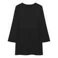 thumbnail image 3 of Pure Black Loose Dress Evening Dress Summer Dresses for Women Luxury Dress Long Sleeved Dress, 3 of 4