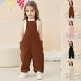 thumbnail image 3 of Toddler Girls' Casual Sleeveless Jumpsuits Girls Summer Outfits Rompers With Pockets Adjustable Long Pants Girl Clothes 1-2 Years Cute&nbsp;Girl&nbsp;Clothing, 3 of 9