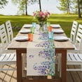 thumbnail image 4 of Table Runners 72 Inches Long Dress Scarves, Wisteria Farmhouse Kitchen Table Runner, Coffee Tablerunners, Purple Flowers Leaves Butterflies Plants Spring Beige 14x72 Inch, 4 of 9