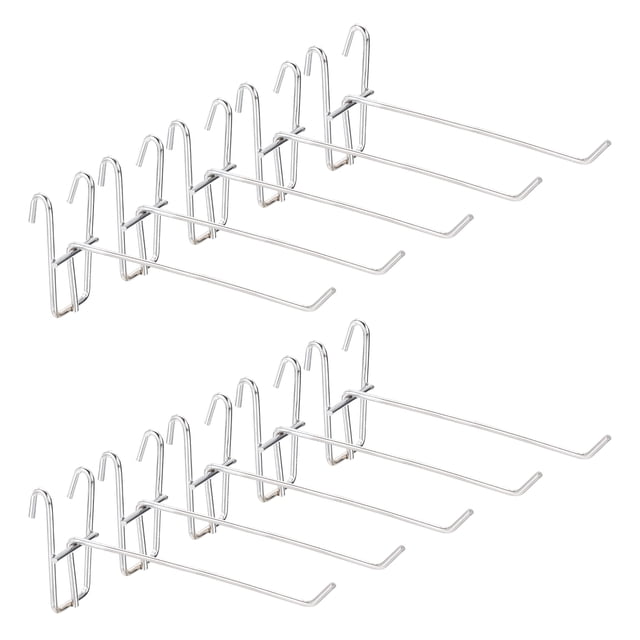Uxcell 10 Pcs Ganchos de pared de rejilla de 6 pulgadas para soporte de exhibición de accesorios de rejilla Plata