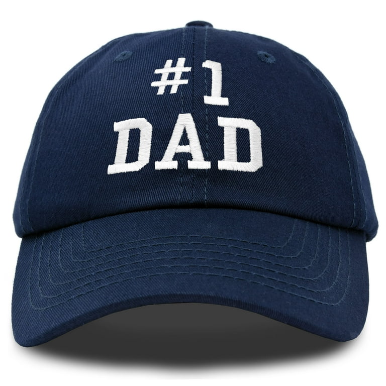 Dalix #1 Dad Hat Number One Fathers Day Gift Embroidered Baseball Cap Navy Blue