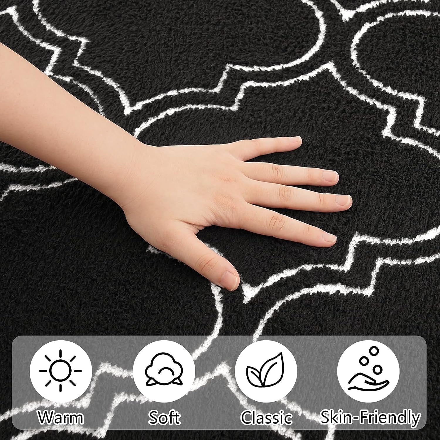 Lochas Soft Modern Area Rug Boho Geometric Rugs for Bedroom Living Room Nursery Modern Home Decor Carpet,4'x6',Black & White