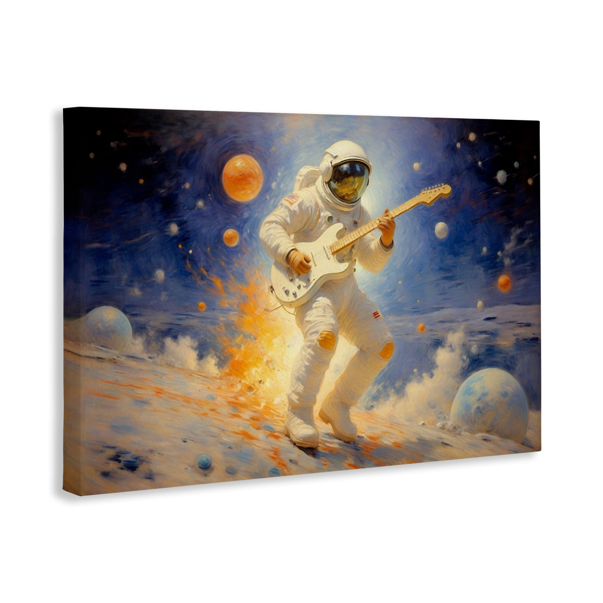 Space Astronaut Musician Canvas Wall Art, design by Angie Hawke
