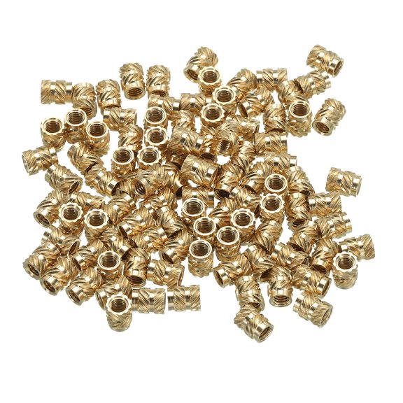Uxcell 100Pcs M3 Threaded Inserts Metric Knurled Nuts Brass Heat-Set Inserts