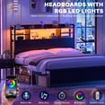 thumbnail image 6 of Aheaplus Headboard for Full Size Bed with Storage, Headboards with LED Light, Power Outlets, USB Ports Twin Size Head Board, Wood headboard Only Sturdy and Stable Headboards, Modern, Black, 6 of 7