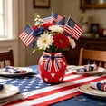 thumbnail image 3 of American-style Resin Vases, July 4th Patriotic Floral Arrangement Decor, 7.8H x 8.5 in Diameter Decorative Resin Vase, Indoor Tabletop Home Accent Ornament, 3 of 6