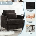 thumbnail image 2 of MOONMISS Chenille Upholstered Mid Century Modern Wood Frame Armchair-BLACK, 2 of 5