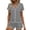 Gray, variant on Solid Color Pajama Set for Women Short Sleeve Flouncing Cuff Shirt with Short Pajama Pant Set Soft Button Down & Drawstring