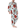 thumbnail image 2 of Vsdgher Insects Mens Pajama Set, Soft Warm Long Sleeve Sleepwear, Cozy Button-Down Pjs for Men-Small, 2 of 7