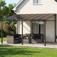 thumbnail image 2 of Outsunny Pavillon Adossé 13 Pieds x 10 Pieds, Pergola Extérieure à Toit Rigide Fixée au Mur, 2 of 10