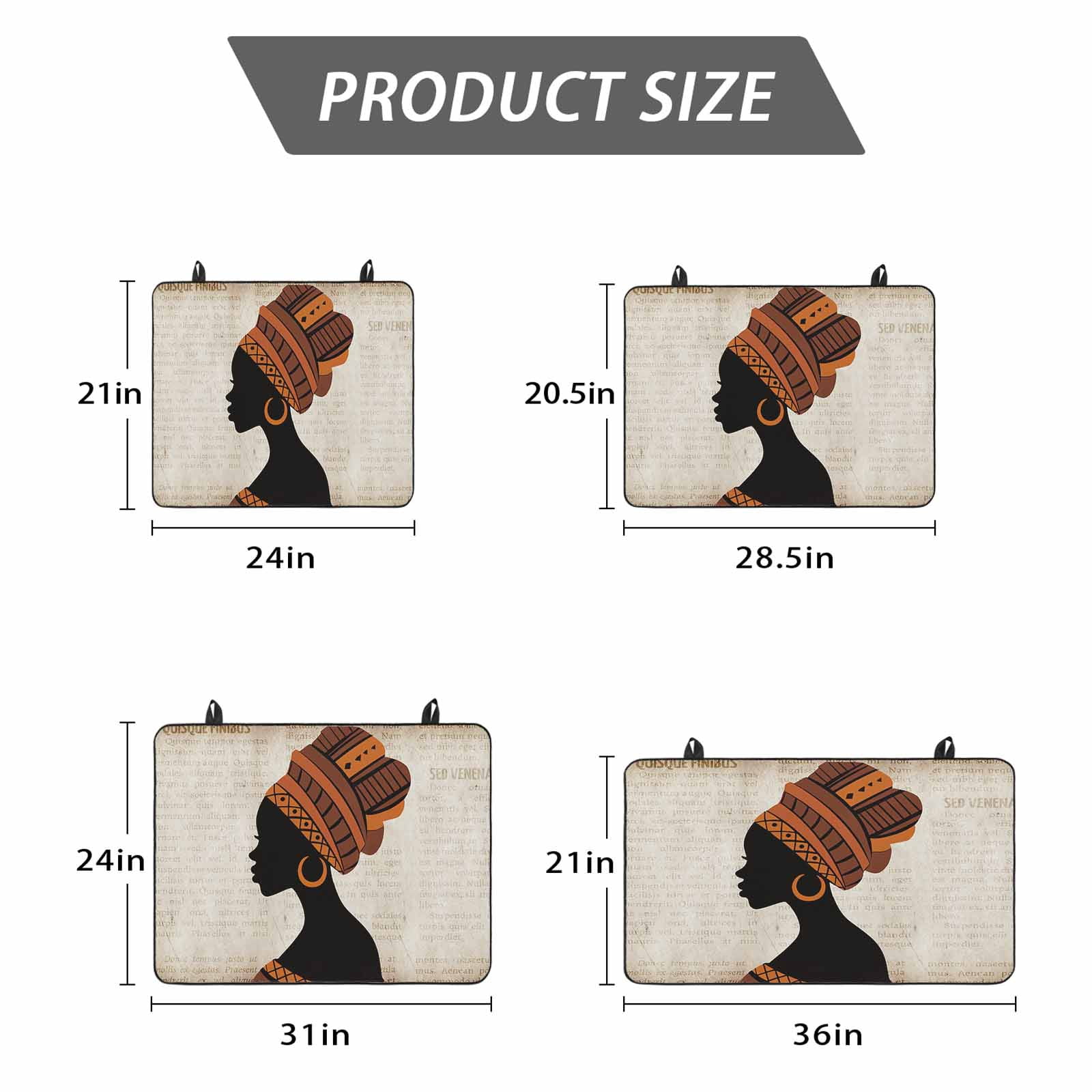 Africa Black Women Stove Top Cover for Electric Stove, Heat-proof & Non Slip Glass Top Stove Cover Protector, African Native Ethnic Vintage Kitchen Flat Cooktop Rubber Mat 24x21 Inches