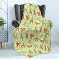 thumbnail image 4 of Dog Lover Soft Flannel Fleece Blanket, French Bulldog Greyhound Poodle Terrier Silhouette Pure Breed Animals Canine Type, Cozy Plush for Indoor and Outdoor Use, 50" x 70", Multicolor, by Ambesonne, 4 of 5