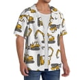 thumbnail image 2 of Sikiie Funny Excavator Men's Wrinkle Free Untucked Cuban Shirt Business Casual Button Down Shirts Short Sleeve Shirt4X-Large, 2 of 5