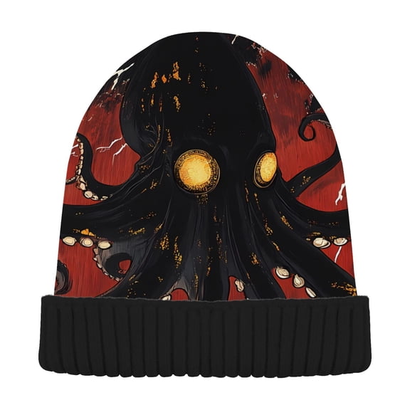 joogoo Octopus Artistic Beanie Hats Cuffed Winter Warm Knit Thick Beanies