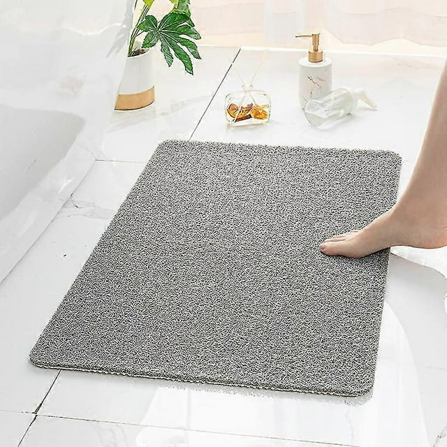 Non-Slip Shower Mat, 45*75cm, Soft Comfort Safety Bath Mat with Drainage Holes, PVC Massage Shower Mat for Wet Areas, Quick Dry