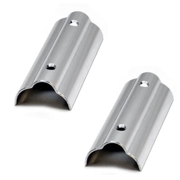 Boat Rub Rail Caps | Center 4 x 1 1/2 Inch Silver Aluminum (Pair)