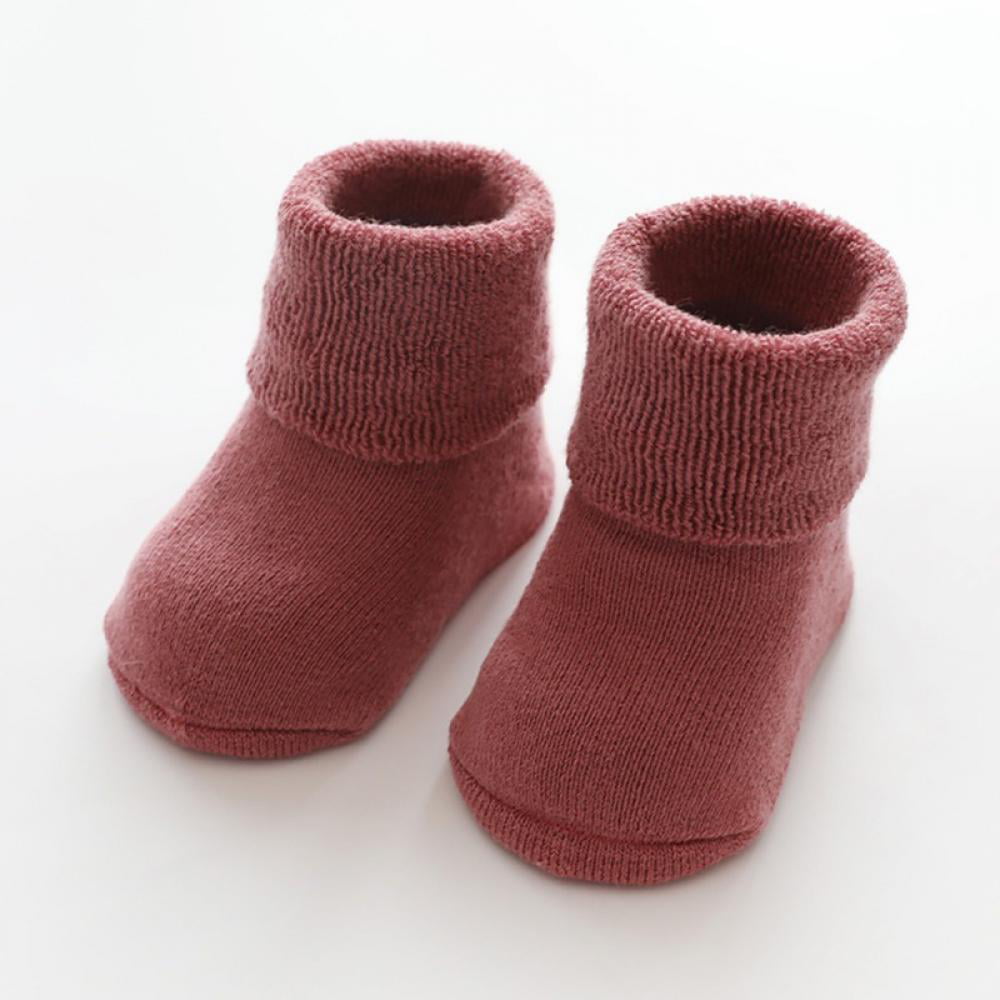 Baby Boy Girl Moccasins Non Slip Indoor Slippers Socks 0-3 Years Faddish 