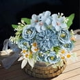 thumbnail image 6 of Classic Artificial Silk Rose Bouquet - High-Quality Fake Flowers, Wedding Valentines Bridal Decor, Timeless Home Decoration Fake Flower Arrangement, Elegant Floral Easter Decor, 1pc, 6 of 6