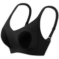 thumbnail image 3 of Ahuyic Womens Bra,Summer Plus Size Bra,Womens Thin Comfortable Breathable Soft-supported Sag-proof Steel-free And Seamless Underwear Daily Bra,Black,L, 3 of 5