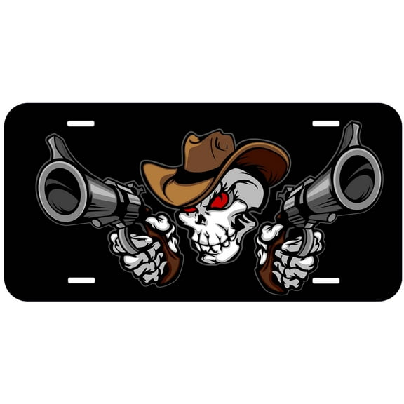 Skull Shootout Novelty Car Auto License Plate