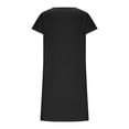 thumbnail image 4 of APEXFWDT Womens Casual Summer Square Neck Short Sleeve Mini Dresses Womens Solid Color Short Tshirt Dresses with Pockets Shift Dress, 4 of 8