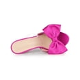 thumbnail image 4 of BLISSFUL STEP Women's Clear Strap Bow Stiletto Heels Mules Slide Sandals Hot Pink 6, 4 of 8
