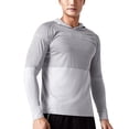 thumbnail image 2 of Gephdiin Compression Shirt Men Workout Shirts for Men Hooded Tights Sweat Training Fitness Top Athletic Shirts & Tops Spring Shirts for Women 2024 Polyester Gray Xl, 2 of 9