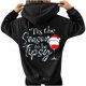 thumbnail image 1 of Sudaderas sueltas de Navidad para mujer Sudaderas con capucha con cordón Camisas con gráficos en la espalda Jersey informal Tops de manga larga con bolsillo con mangas caídas en los hombros Pompotops gfhjh13805, 1 of 8