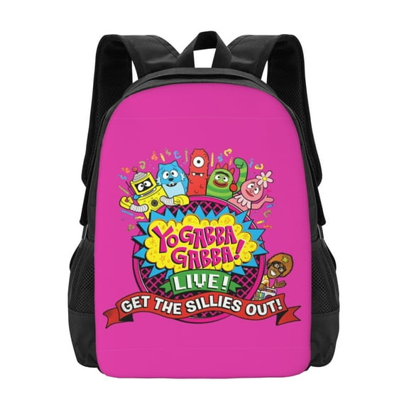Yo Gabba Gabba School Backpack Bookbag Large for School Office Lightweight Outdoor Travel Shoulder Bag