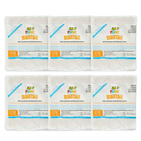 FROG Maintain for Hot Tubs - Non-Chlorine Shock for use with all Hot Tub FROG Sanitizing Systems - Single Dose Packets for Easy Hot Tub Maintenance & Treatment - 6 Pack
