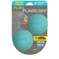 thumbnail image 1 of Playology Medium Crunchy Ball 2-Pack - Peanut Butter Scented Dog Toy, 1 of 6