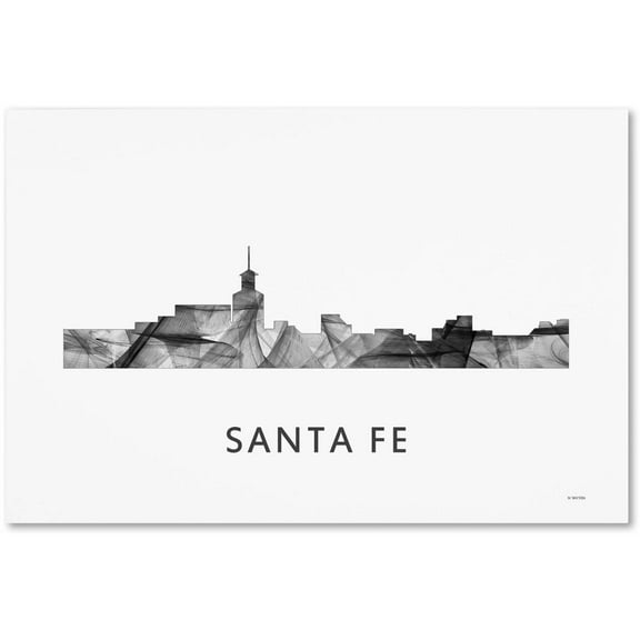 Trademark Fine Art 'Santa Fe New Mexico Skyline WB-BW' Canvas Art by Marlene Watson
